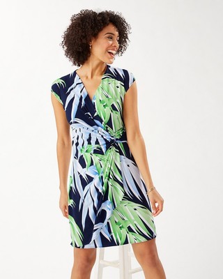 

Tommy Bahama Clara Perfect Palmday Платье с искусственным запахом, Темно-синий остров, S, Island navy