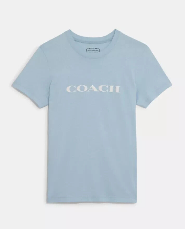 コーチ/Ole Cotton Classic Logo Presbytery T Coach Men's Blue Sapphire Essential Organic Cotton LS T