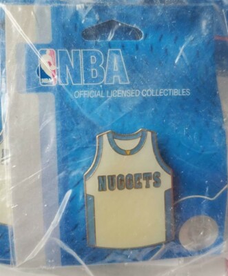 NBA Denver Nuggets White Jersey Pin Aminco OOP Rarely on eBay Vintage Basketball