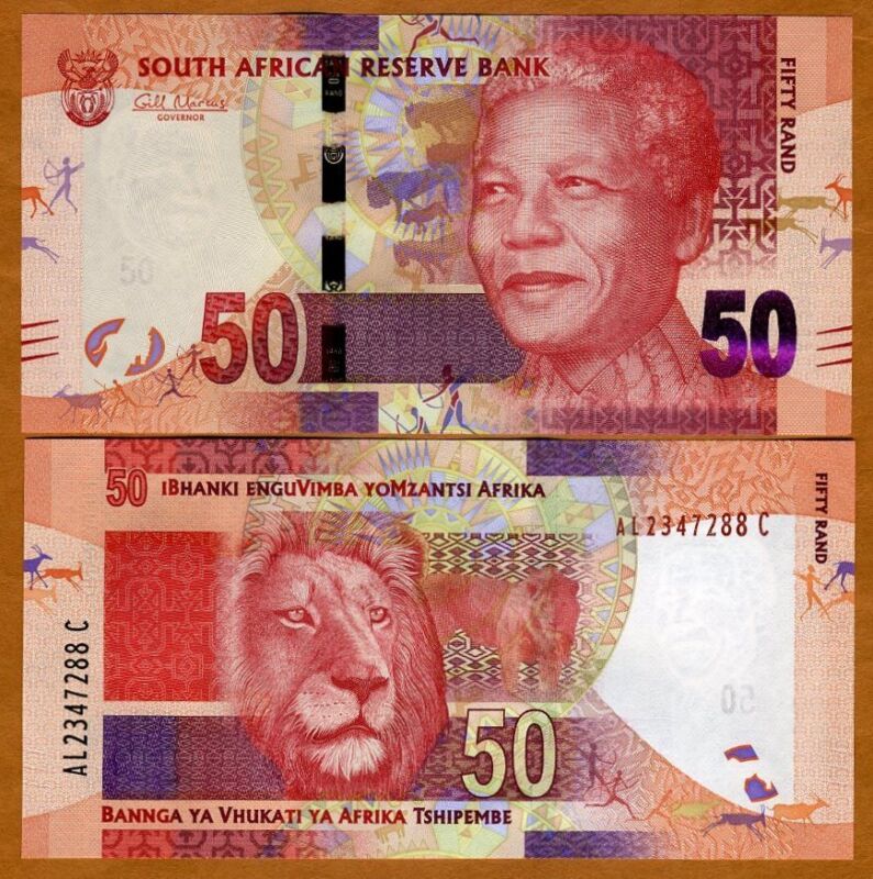 South Africa, 50 rand, ND (2015), P-140b, UNC > Mandela, Lion
