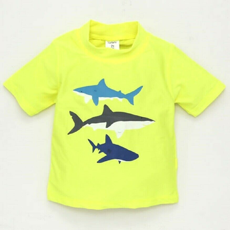 

КУПАЛЬНИК CARTERS BOYS SHARK RASHGUARD S/S СОЛНЦЕЗАЩИТНАЯ РУБАШКА UPF50+ 18M 24M, Bright yellow multi-color