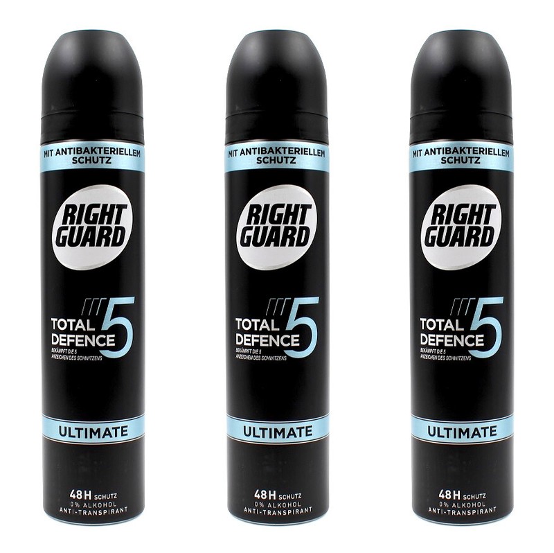 Right Guard Total Defence 5 Ultimate Deo Spray , 3x250ml Ean4015100332506