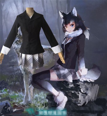 New!Kemono Friends Cellien Gray Wolf Uniform Oufit Cosplay Costume Custom Made