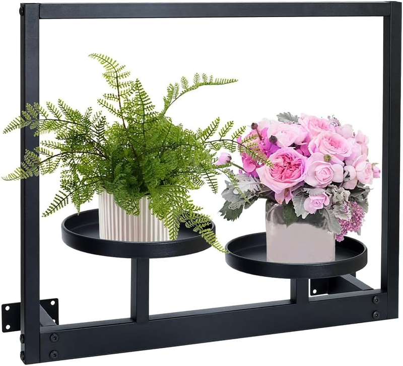 Metal Wall Plant Shelf Multi Tier Hanging Planter Rack Black | Metal Constructio