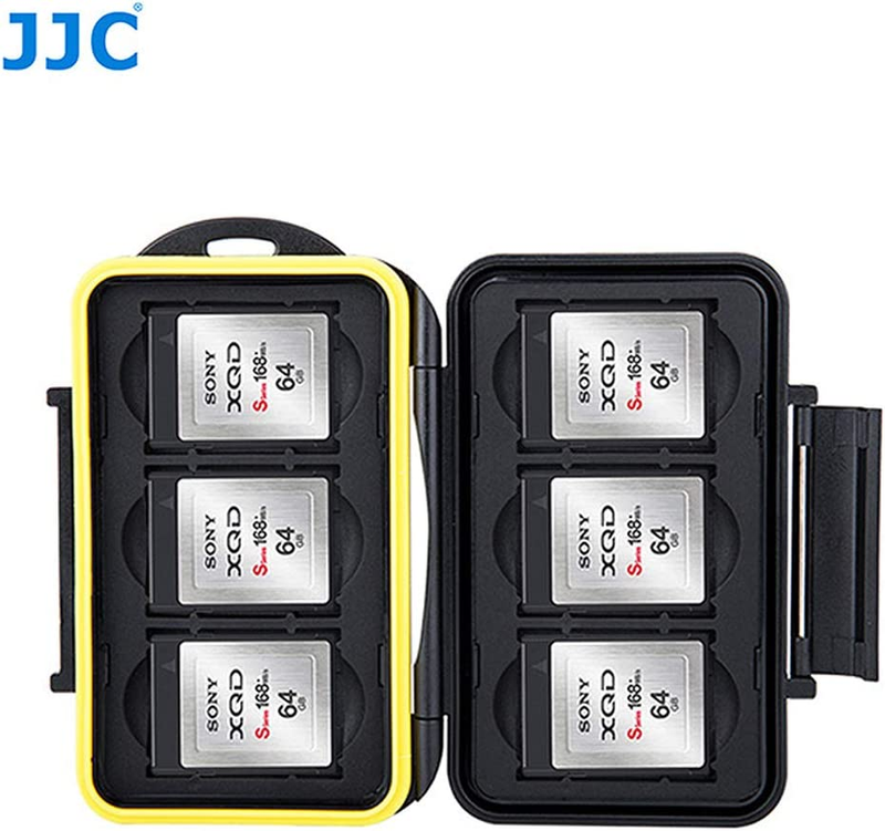 JJC MC-XQD6 Ruggard XQD Card Case, Shockproof XQD Case, Water-Resistant XQD Case