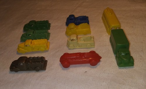 Vtg Lot 10 1950's CEREAL PREMIUM Cars Trucks Hard Plastic