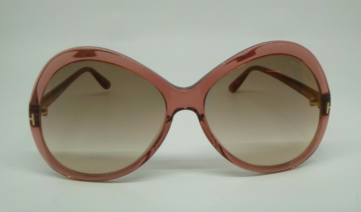 Tom Ford Rose TF 765 Pink 72G Big Round Plastic Sunglasses