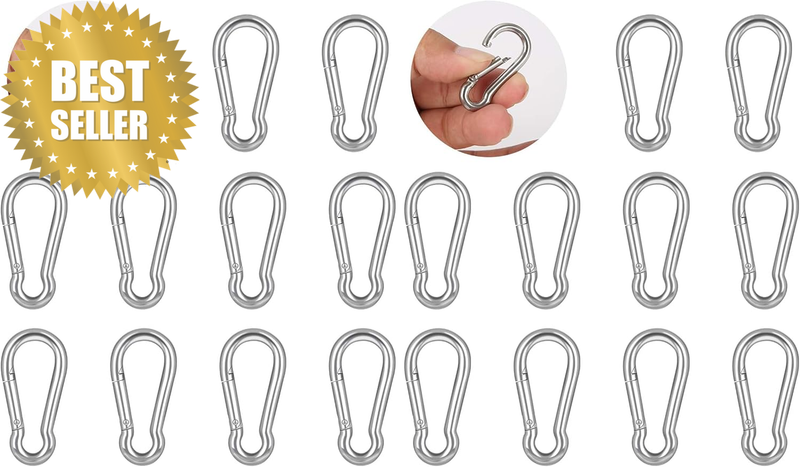 10 PCS Stainless Steel Carabiner Clip Spring-Snap Hook -  M4 1.57 Inch Heavy Dut