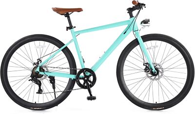 28" Adult Commuter Bicycle 700c Road Bike 7 Speeds with Light