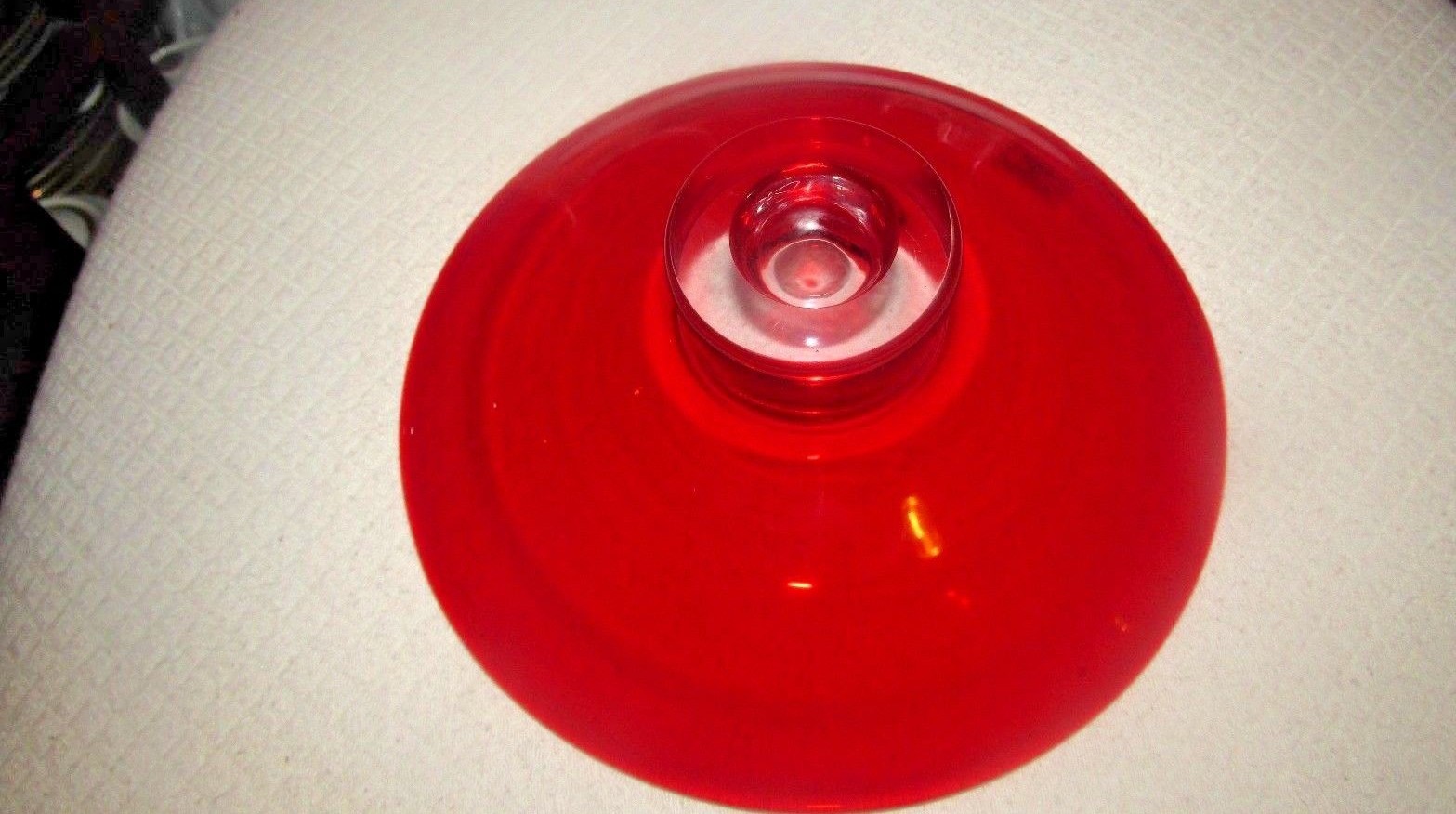 Red Glass Bowl Made in Poland