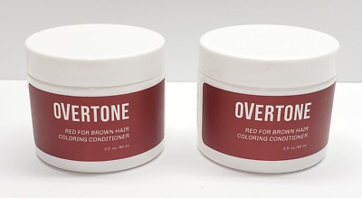 oVertone RED FOR BROWN Hair Coloring Conditioner 2 PACK Semi-Permanent Hair Dye