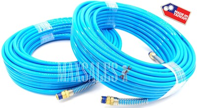 (Qty-2) 100ft x 1/4'' NPT Air Compressor PU Hose Roofing Framing carpentry Hose