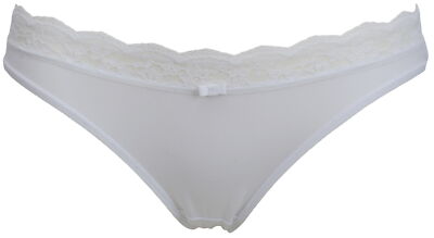 Ex-Store Lace Trimmed Brazilian Knicker White