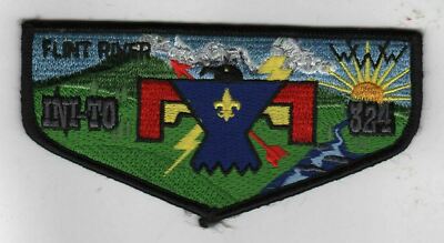 OA Lodge 324 Ini-To WWW Flap BLK Bdr. Flint River GA [MOBX3-14c]