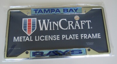 WinCraft Tampa Bay Rays Metal License Plate Frame New