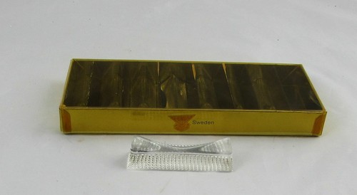 Set of 8 Mid Century Crystal Knife Rests Gulla Kruff Sweden Crystal