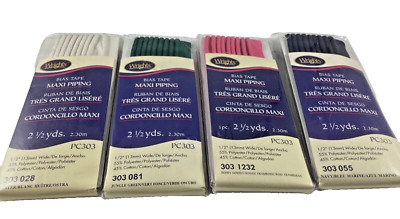 Wright's Maxi Piping 1/2'' Polyester Cotton Lot of 4 Different Colors
