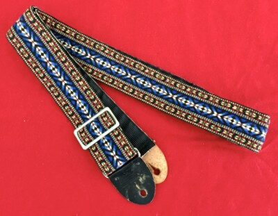 Vtg Bobby Lee Sottile Classic Bohemian Ace Style Woven Guitar Strap Made in USA