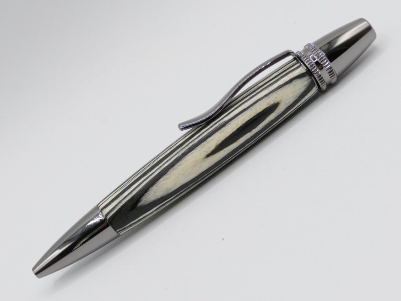 Drehkugelschreiber Aus Makassar-Leimholz Unikat Handgedrechselt Pen