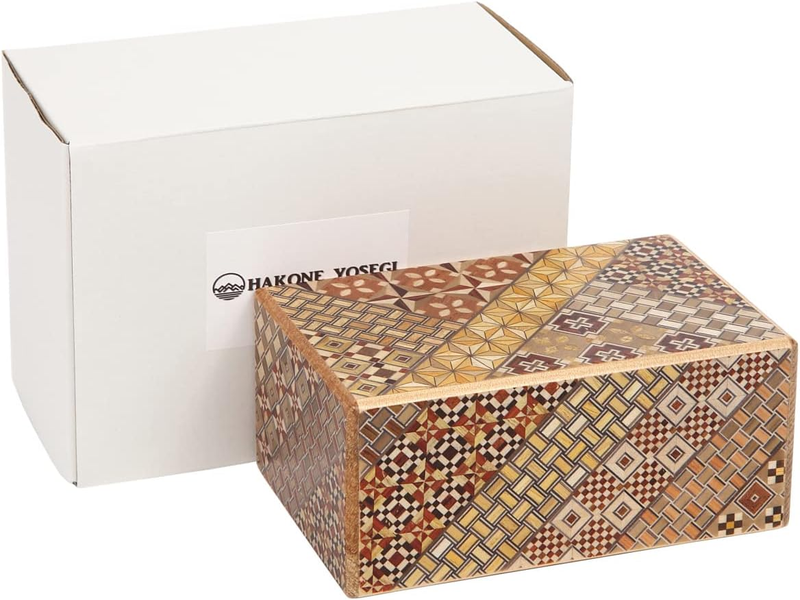 Wooden Brain-Teaser Puzzle Box with Hidden Compartments and Gift Box