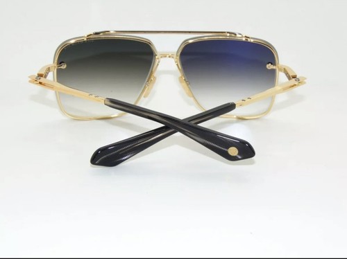 Pre-owned Dita Mach-six Dts121-62-01 Gld-blk Yellow Gold/black Grey Gradient Sunglasses