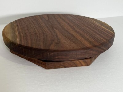 Handmade 11'' Walnut Lazy Susan Cake Stand Tung oil coated Heavy duty