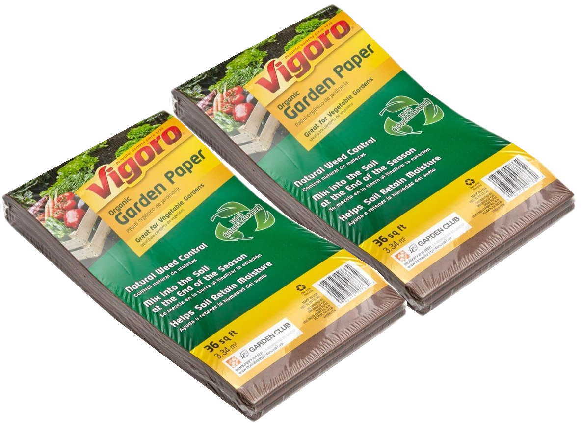 2 Pk 36 sq ft=72 Vigoro Organic Garden Paper Raised Bed Barrier Weed Control