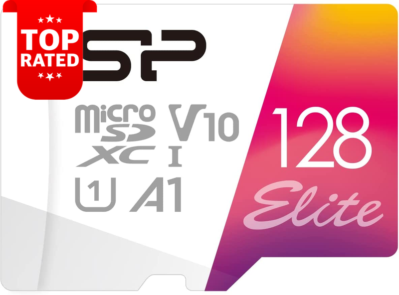 Silicon Power 128GB MicroSDXC UHS-I Card Adapter 100MB/s C10 U1 V10 A1 Full HD
