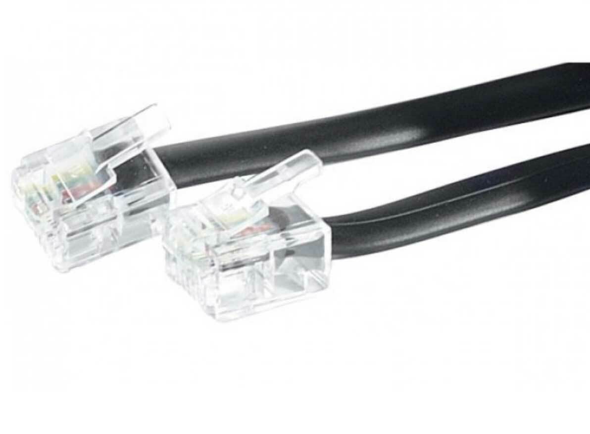 10 m universal Telefonkabel RJ11 auf RJ11 Stecker 6P4C Flachbandkabel Fax Modem