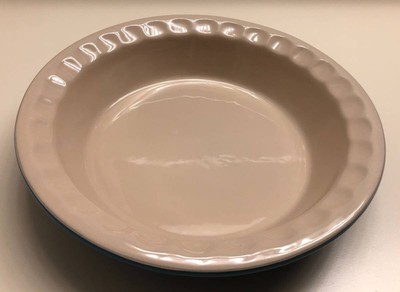 Classy *Le Creuset* Blue Ceramic Pie Dish or Pie Plate Standard Size Fluted Edge