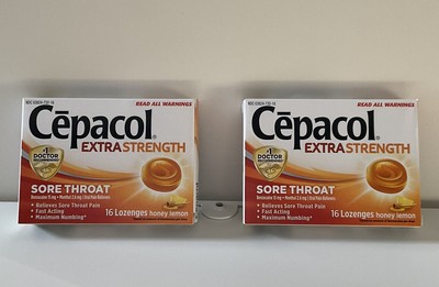 CEPACOL Extra Strength HONEY LEMON 16 Lozenges LOT OF 2  Expiration 7/24