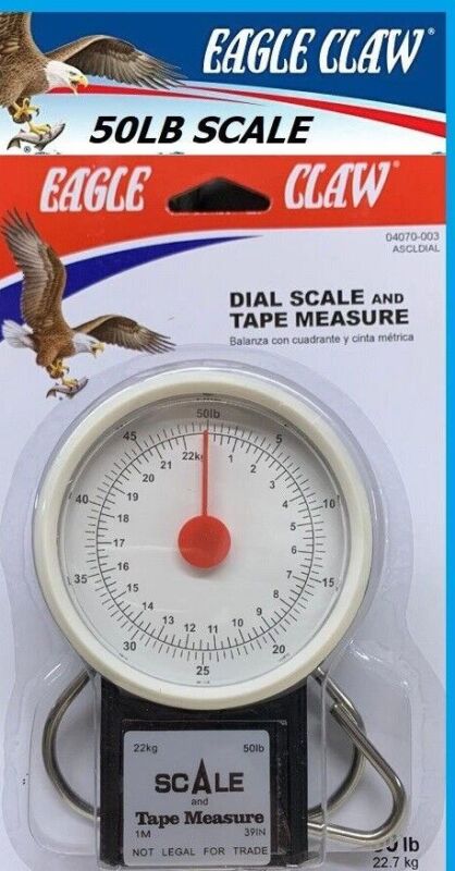 Eagle Claw 04070-003 Scale W/Tape Measure, 50 Lb, Dial