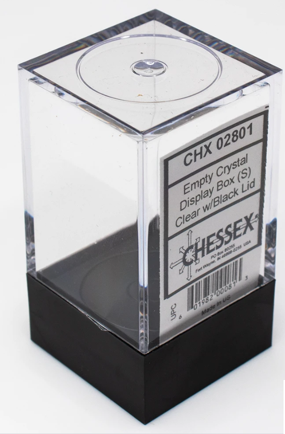 Chessex Small Display Box Clear w/ Black Lid - Holds Dice Mini Figures 1x1x2