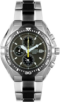 NEW SEIKO PULSAR PF3649 TECH GEAR ALARM SPORT WATCH ANALOG STEEL GRAY