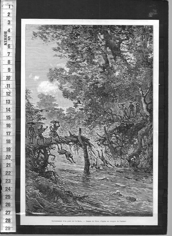 G683 / Gravure / Ecroulement D Un Pont Sur La Koba