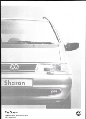 Volkswagen Sharan Specifications 1996-1997 UK Market six page Brochure