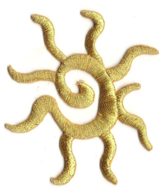 SUN BURST GOLD METALLIC Iron On Patch