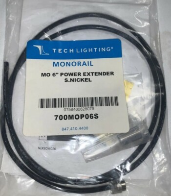 Tech Lighting 700MOP06S 6  Monorail Power Extender Satin Nickel 