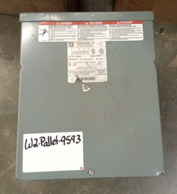 Square D 10S40F Stepdown Transformer 10kVA 1PH 480VAC PRI 120/240VAC SEC NEMA 3R