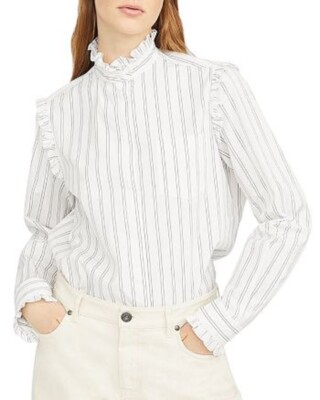 NWT Weekend Max Mara White Cotton BRONZO Shirt Size 12 MSRP $295
