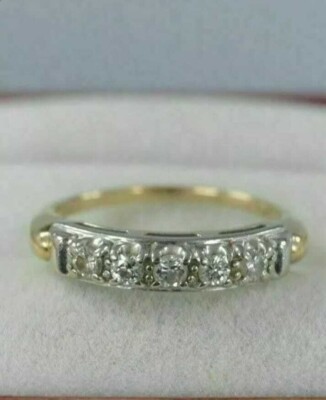 2Ct Round Lab Created Diamond Anniversary Band Ring 14K Yellow Gold Plated