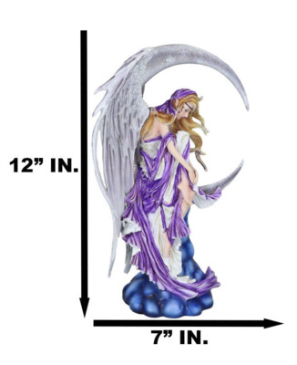 Large Celestial Crescent Moon Dreamer Fairy Statue 12"H Nene Thomas Figurine