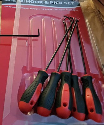 ROTATION Extra Long Precision Hook and Pick Set 6-Piece Set Chrome Vanadium S