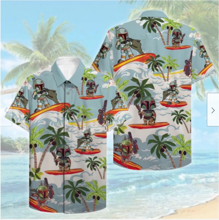 Boba Fett Surfing On The Summer Beach Star Wars Hawaiian 3D HAWAII SHIRTS Aloha