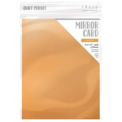 Craft Perfect Satin Mirror Cardstock 8.5''X11'' 5/Pkg-Satin -Copper Mine