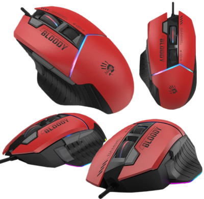 A4Tech Maus Bloody W95Max USB Sports Navy/ Lime/ Red  A4 TECH Gaming Maus