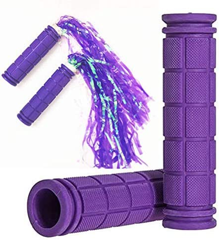 Bike Handle Grips with Tassel Streamers for Girls Boys and K