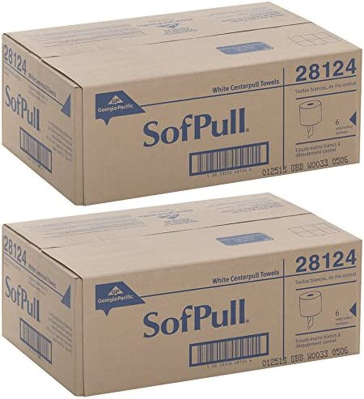 GP-28124-2 Sofpull Centerpull Regular Capacity Paper Towel, 2 Cases (6 Rolls), W