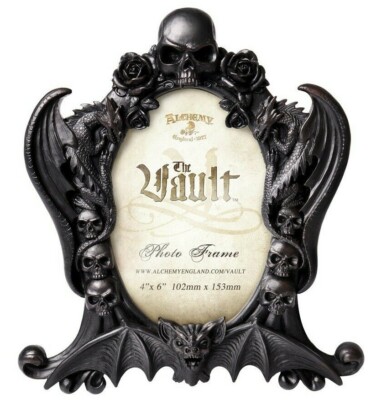 Alchemy Gothic Black Nosferatu Photo Frame 4X6 Skulls Dragons Bat Roses Gift V97