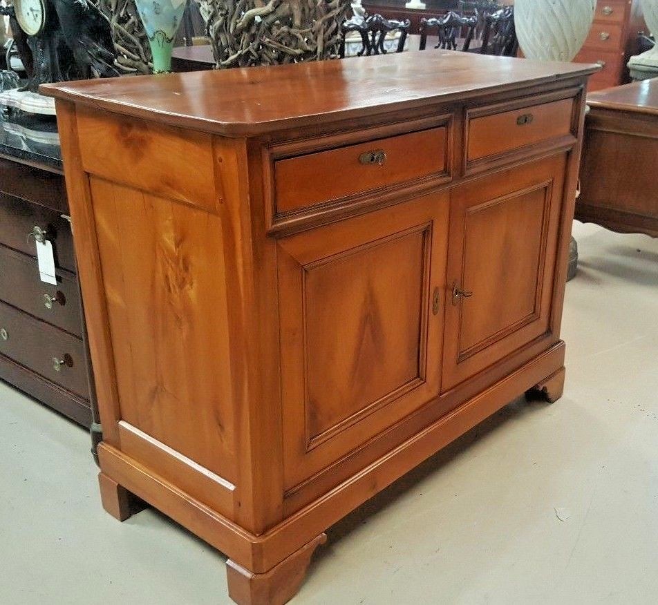 Antique French Provincial Louis Philippe Carved Cherry Sideboard 1850's